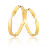 Par Aliança Casamento 2mm Ouro 18K Torcida