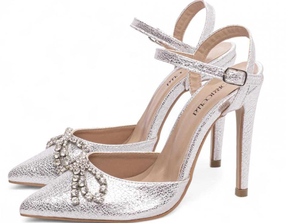 Scarpin Laço Prata Delira Calçados