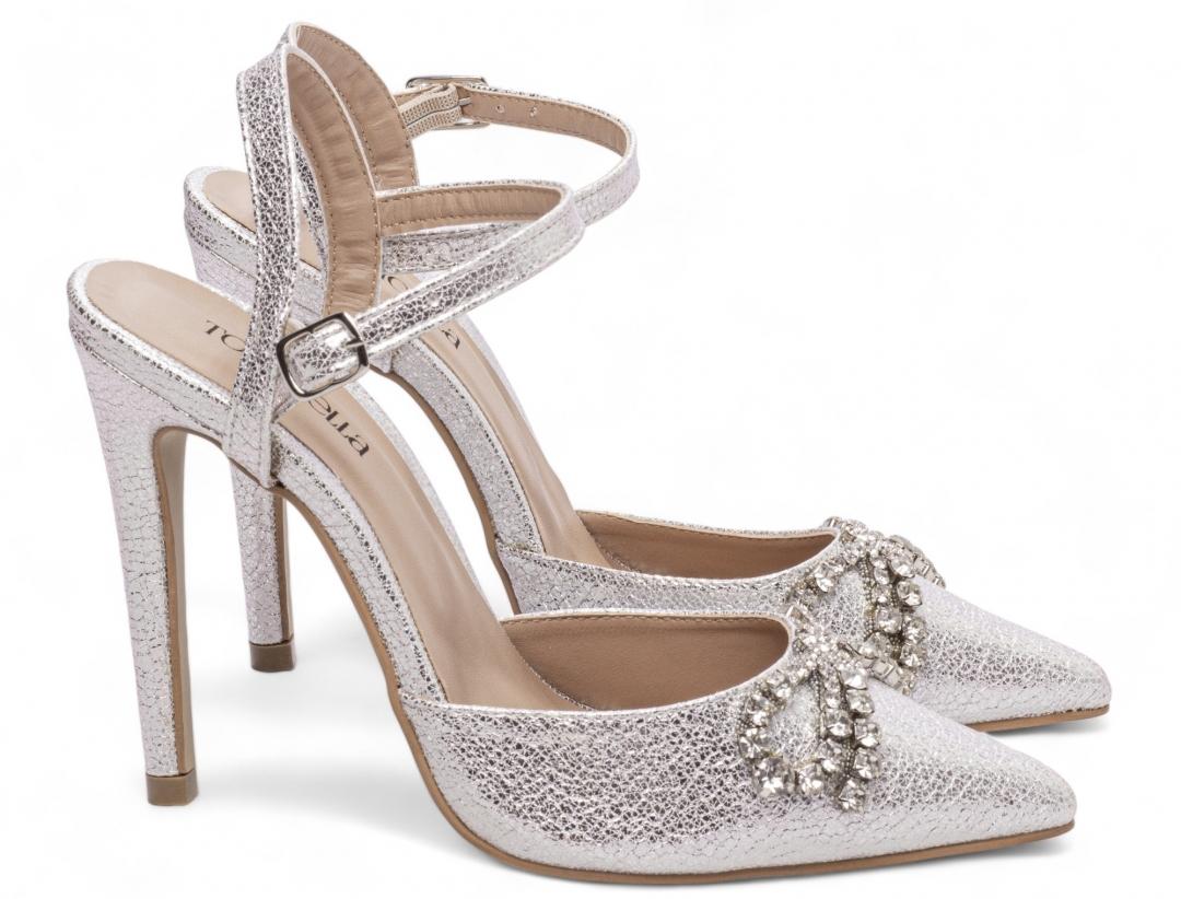 Scarpin Laço Prata Delira Calçados