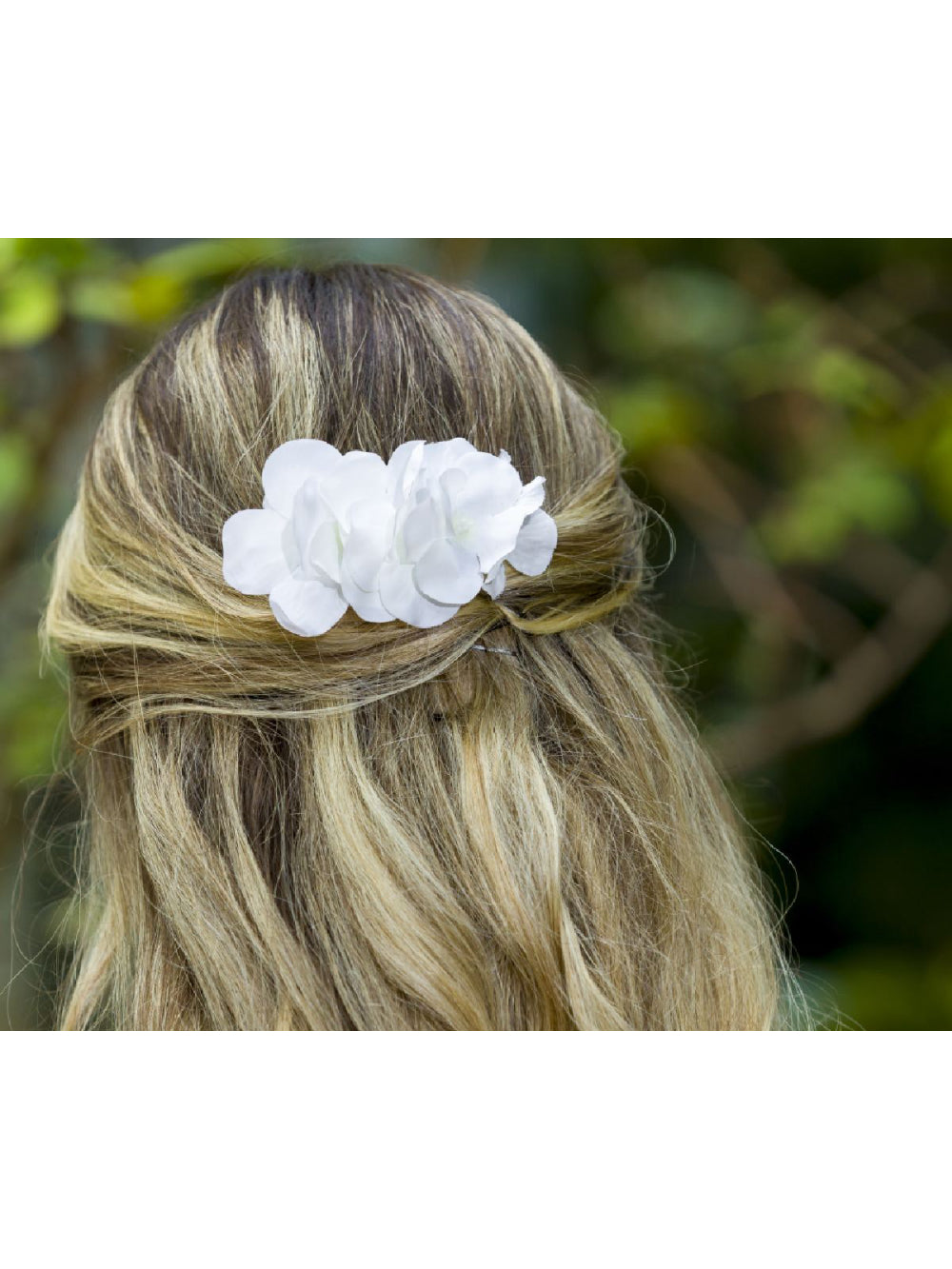Arranjo Flor De Cabelo De Hortências Brancas Dama De Honra