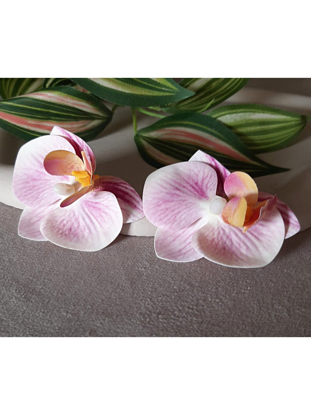 Orquídea Rosa Arranjo Flor de Cabelo Noiva 2 peças