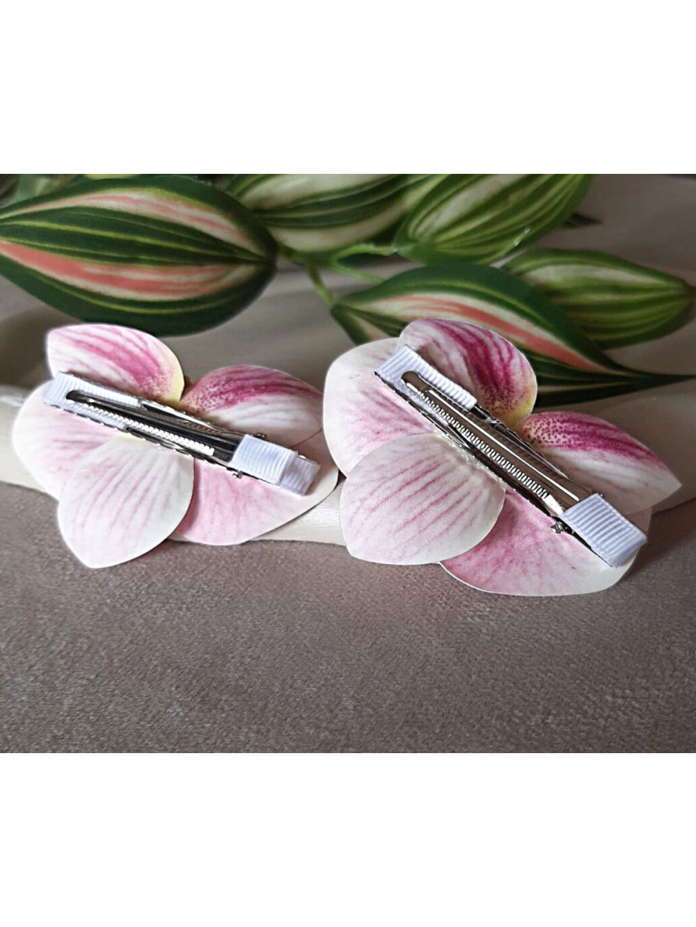 Orquídea Rosa Arranjo Flor de Cabelo Noiva 2 peças