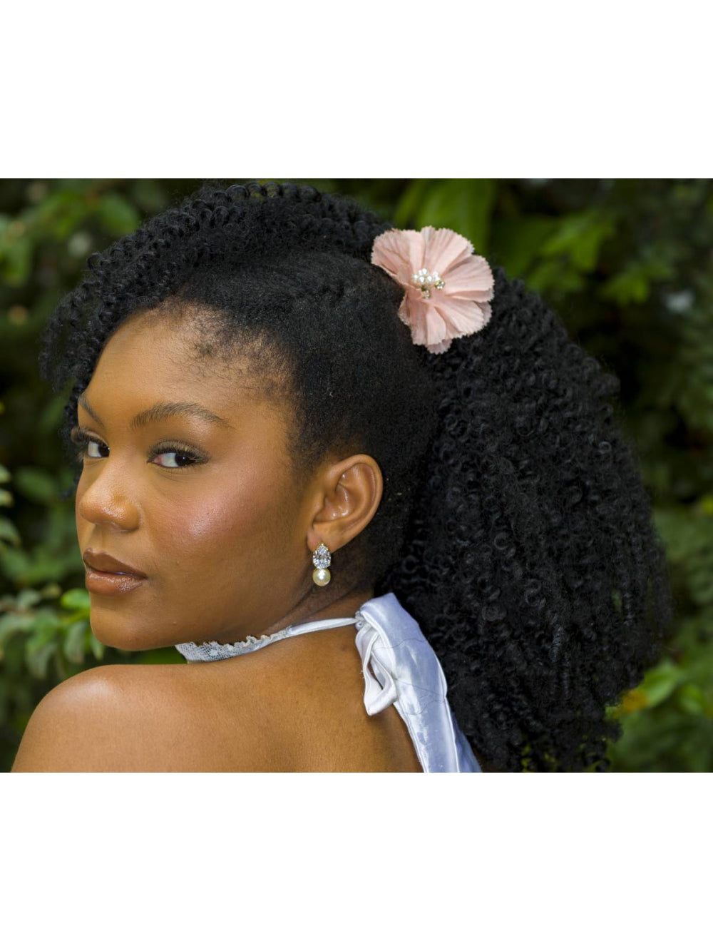 Arranjo de Cabelo Flor Rosa Claro Delicada para Daminhas