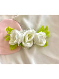 Arranjo de Cabelo 3 Flores Brancas Delicadas Festas Daminhas