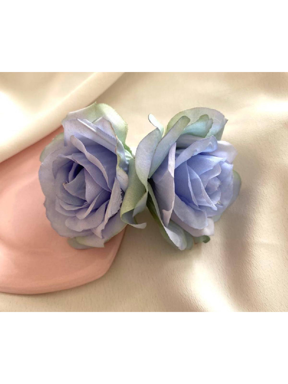 Flor de Cabelo Rosas Duplas para Noivas Casamento