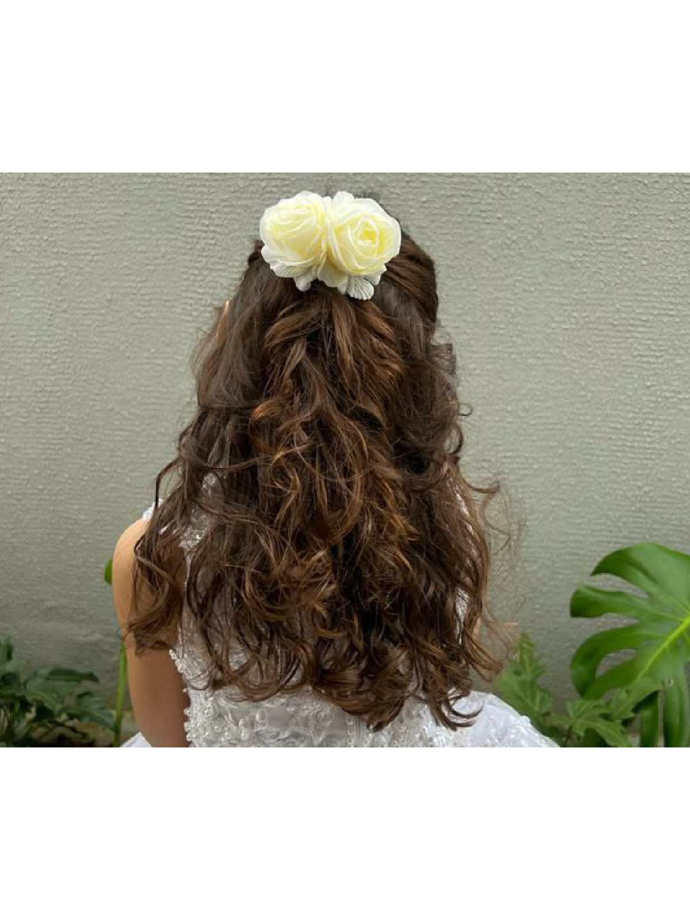 Flor de Cabelo Rosas Duplas Delicado Daminhas Floristas