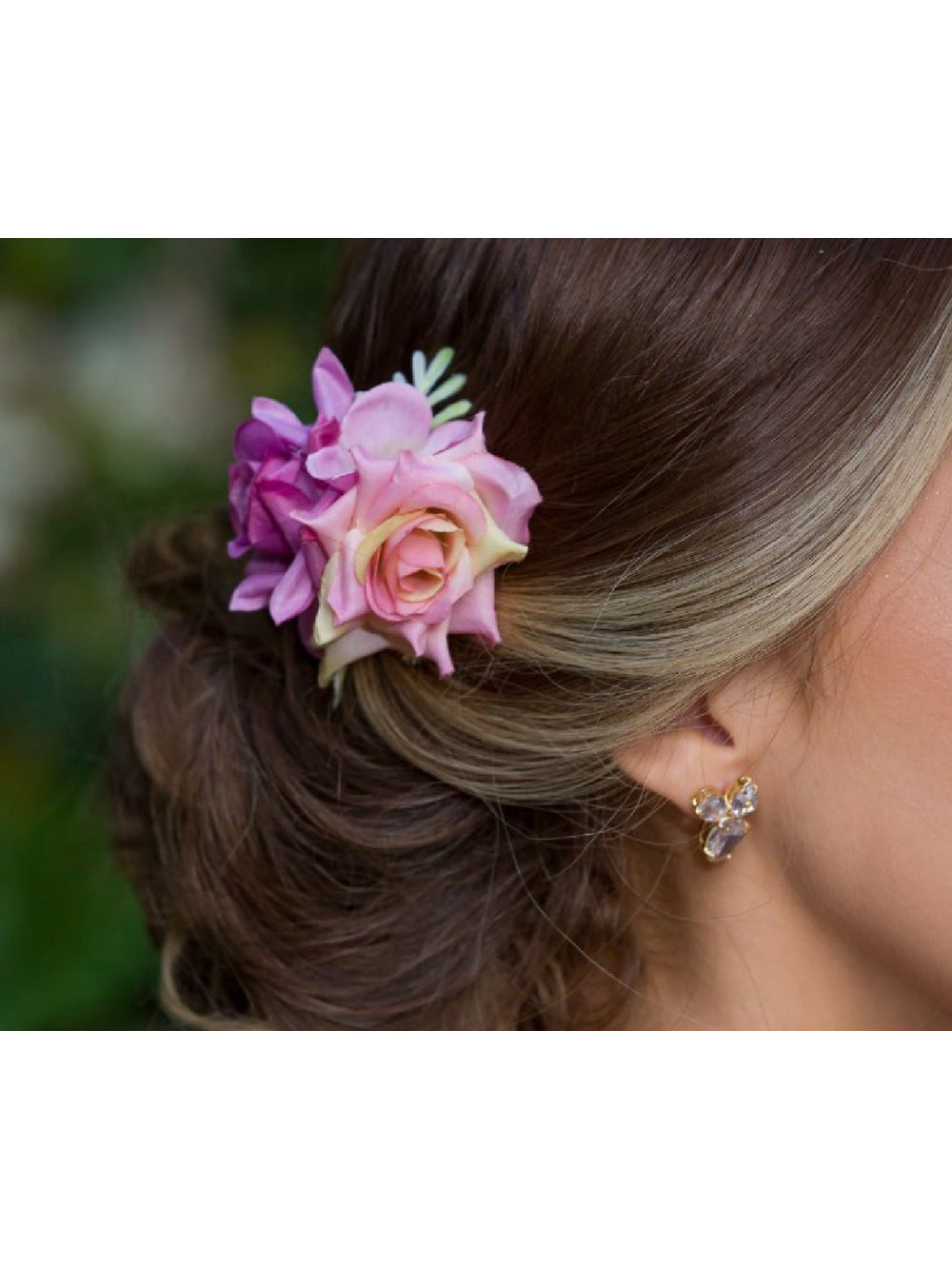 Arranjo Flor de Cabelo Rosas Noivas Dama de Honra