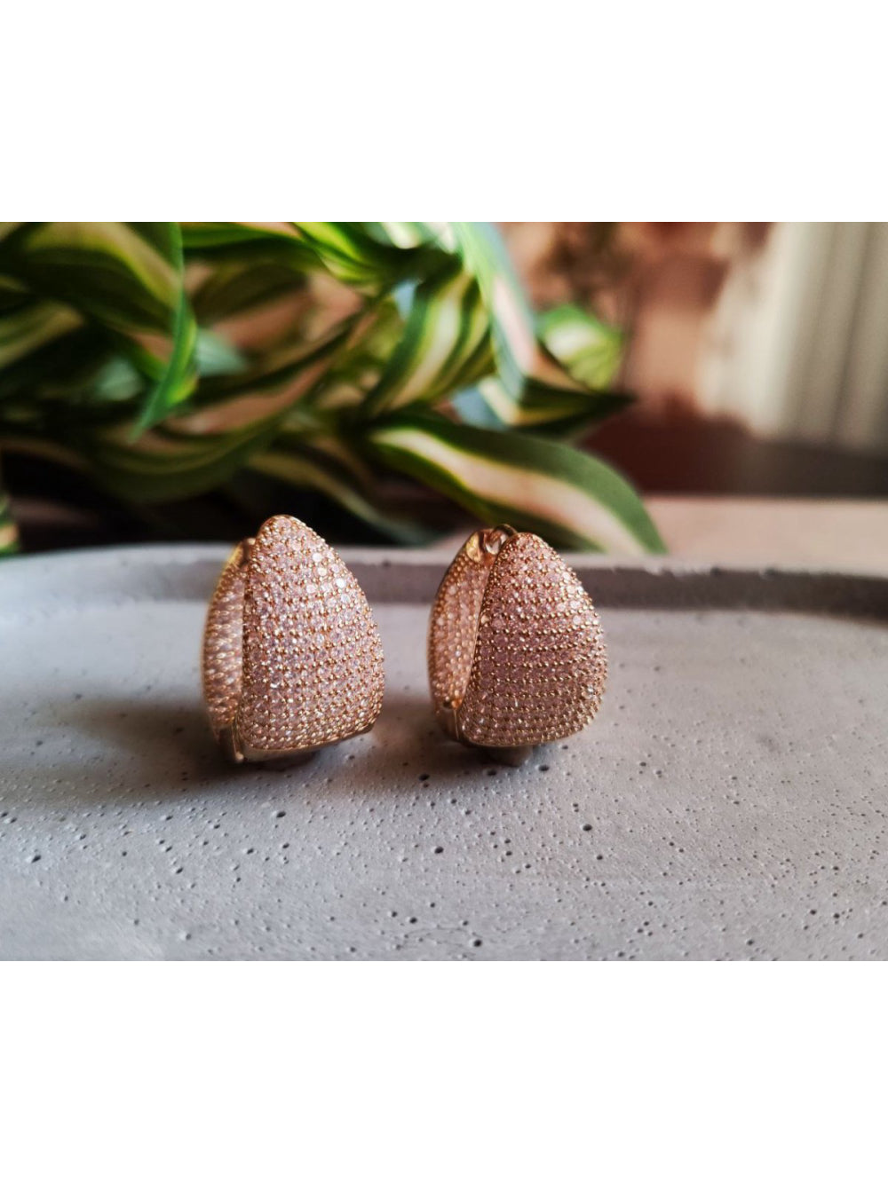 BrincoArgola Gota Strass Cravejado Zircônia Luxo Semijoia