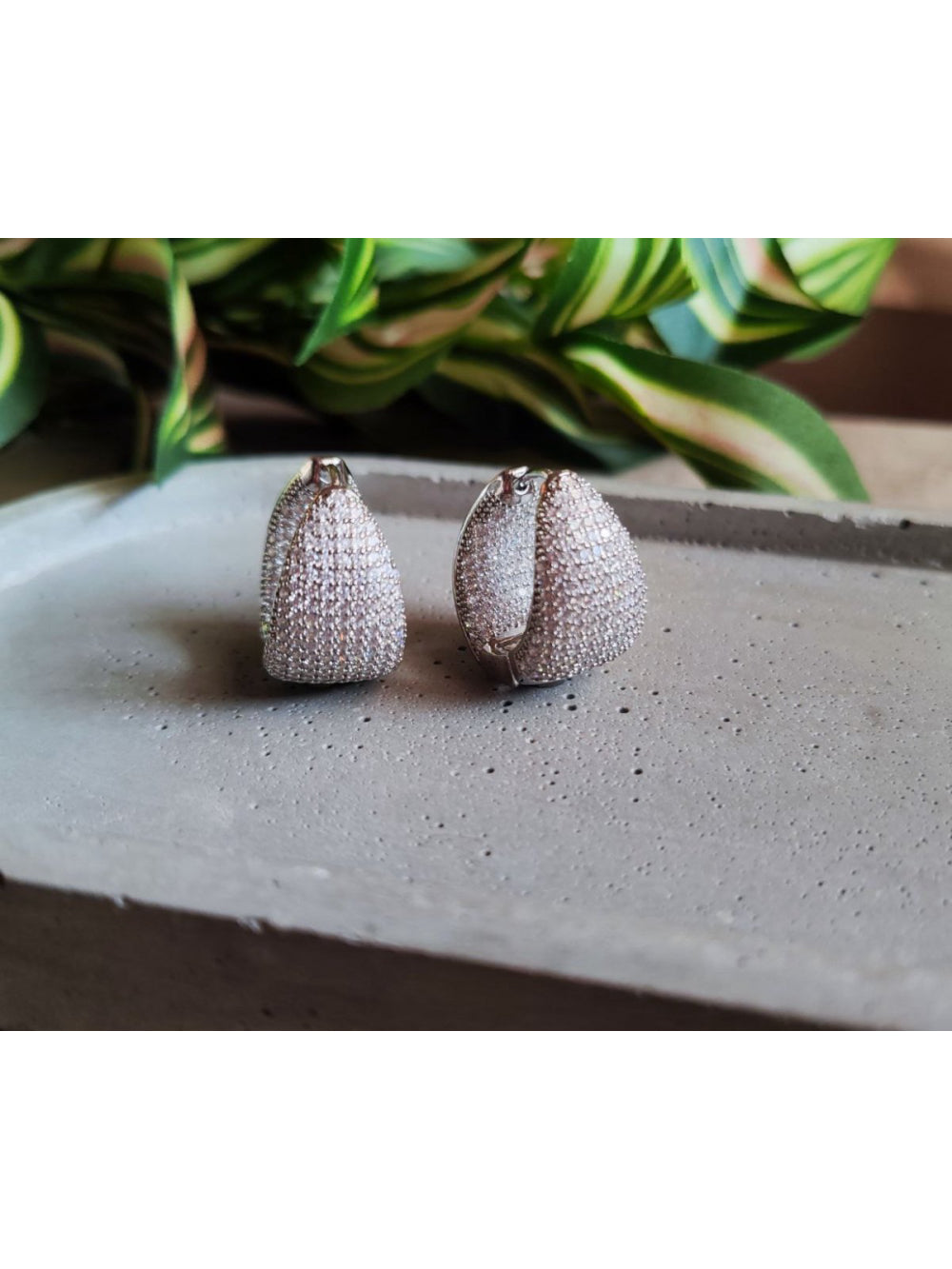 BrincoArgola Gota Strass Cravejado Zircônia Luxo Semijoia