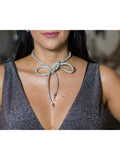 Colar Cordão de Strass Brilho Festa Choker Poder