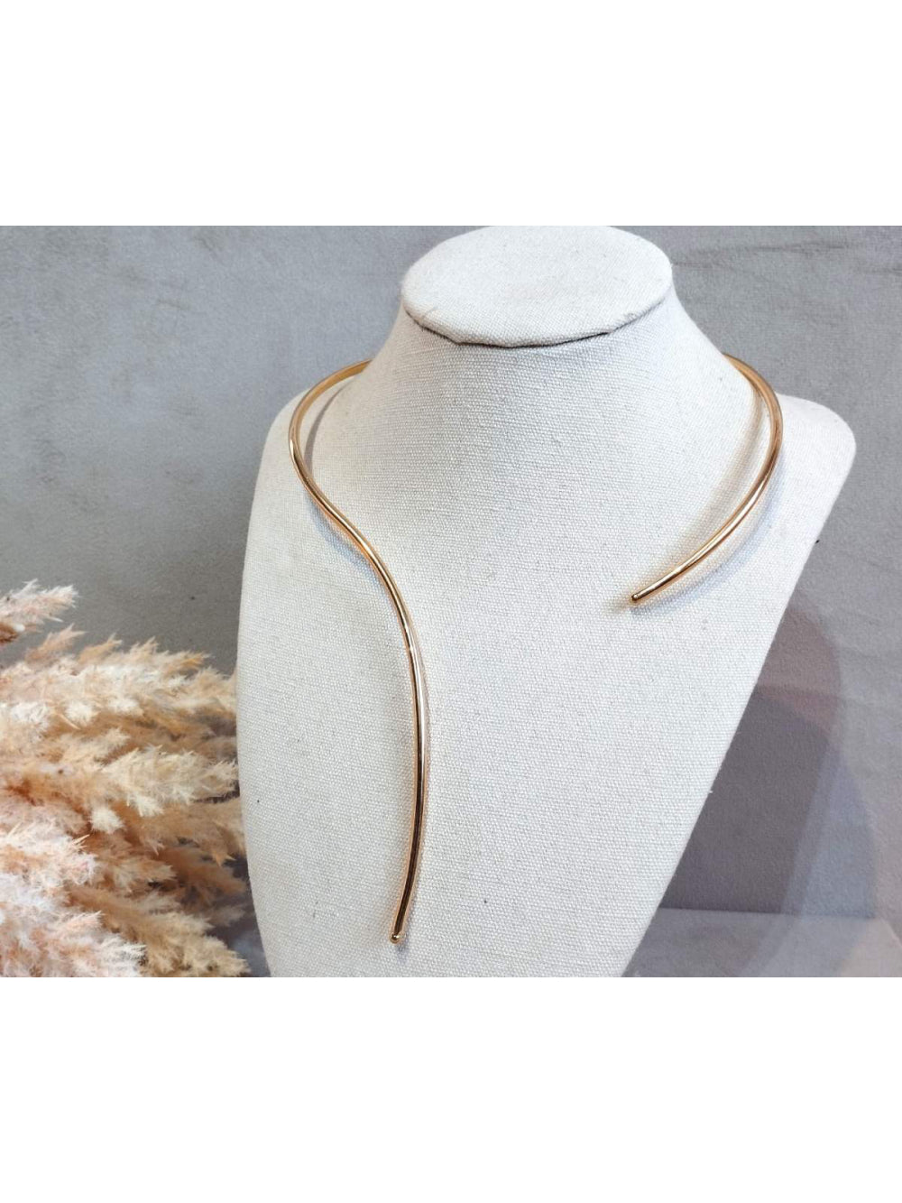 Choker Aro Dourado Aberto Gargantilha Colar De Encaixar