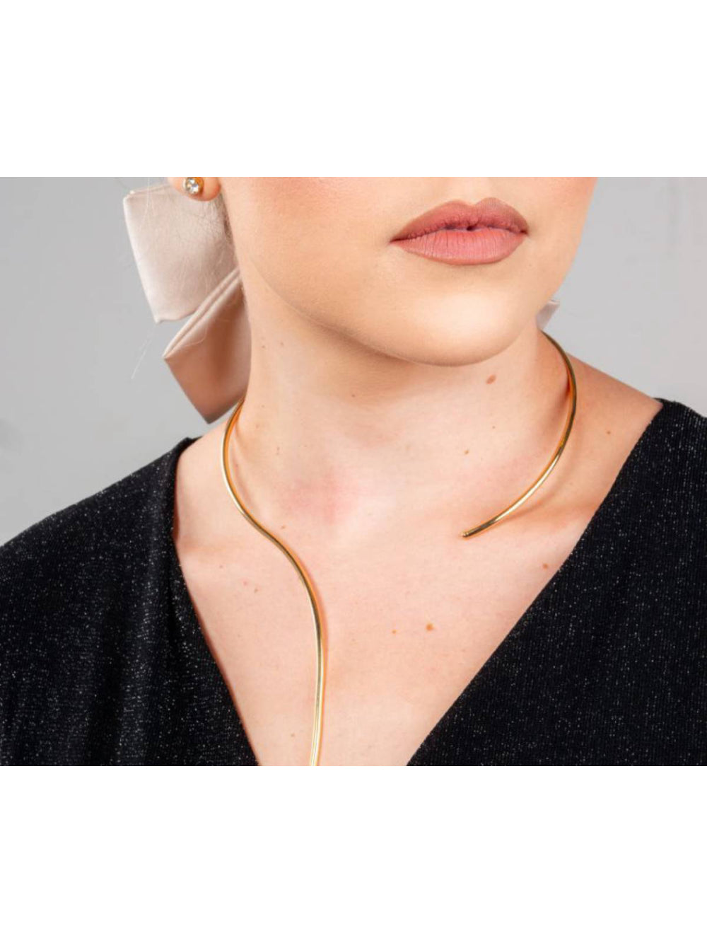 Choker Aro Dourado Aberto Gargantilha Colar De Encaixar
