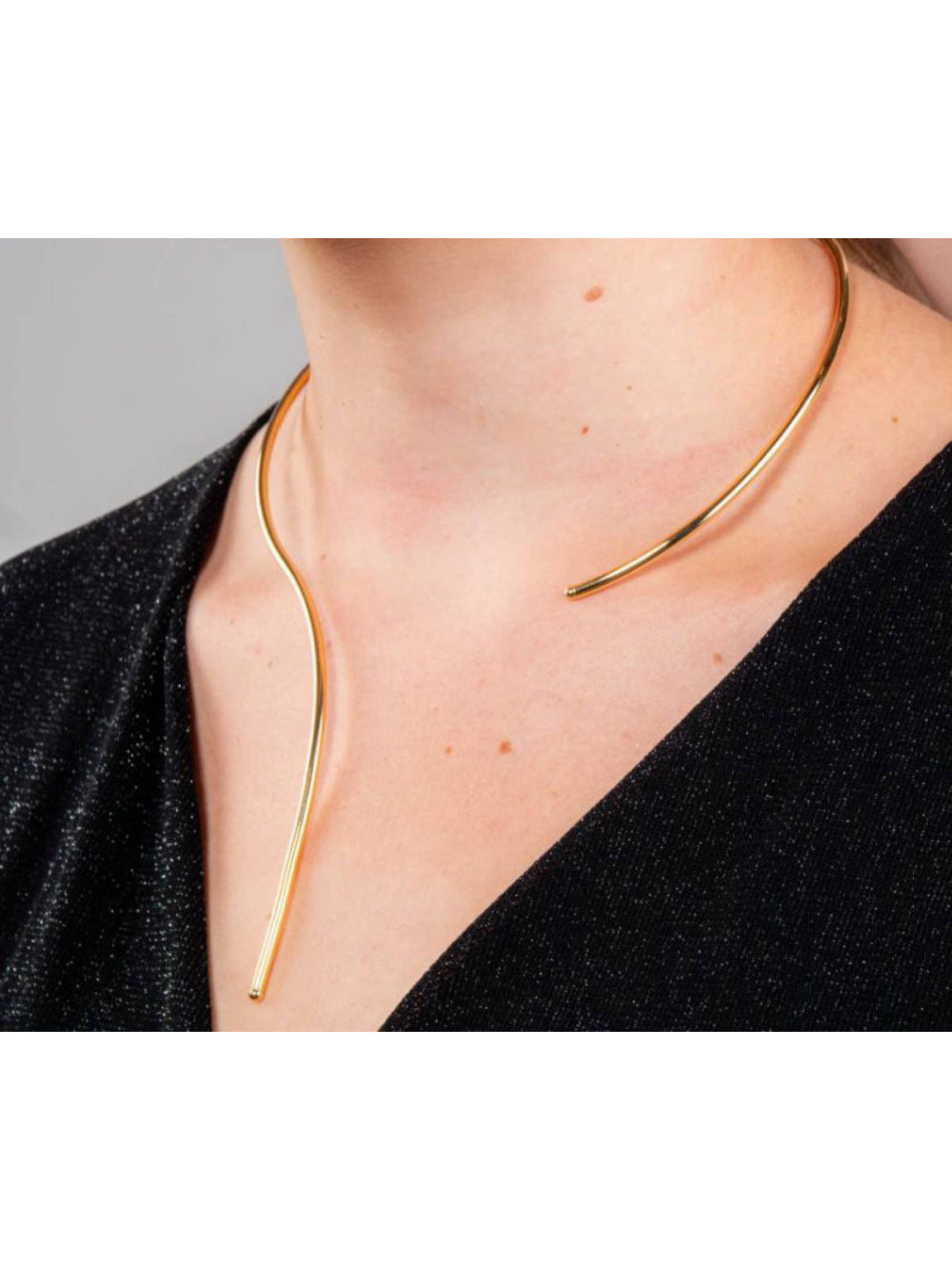Choker Aro Dourado Aberto Gargantilha Colar De Encaixar