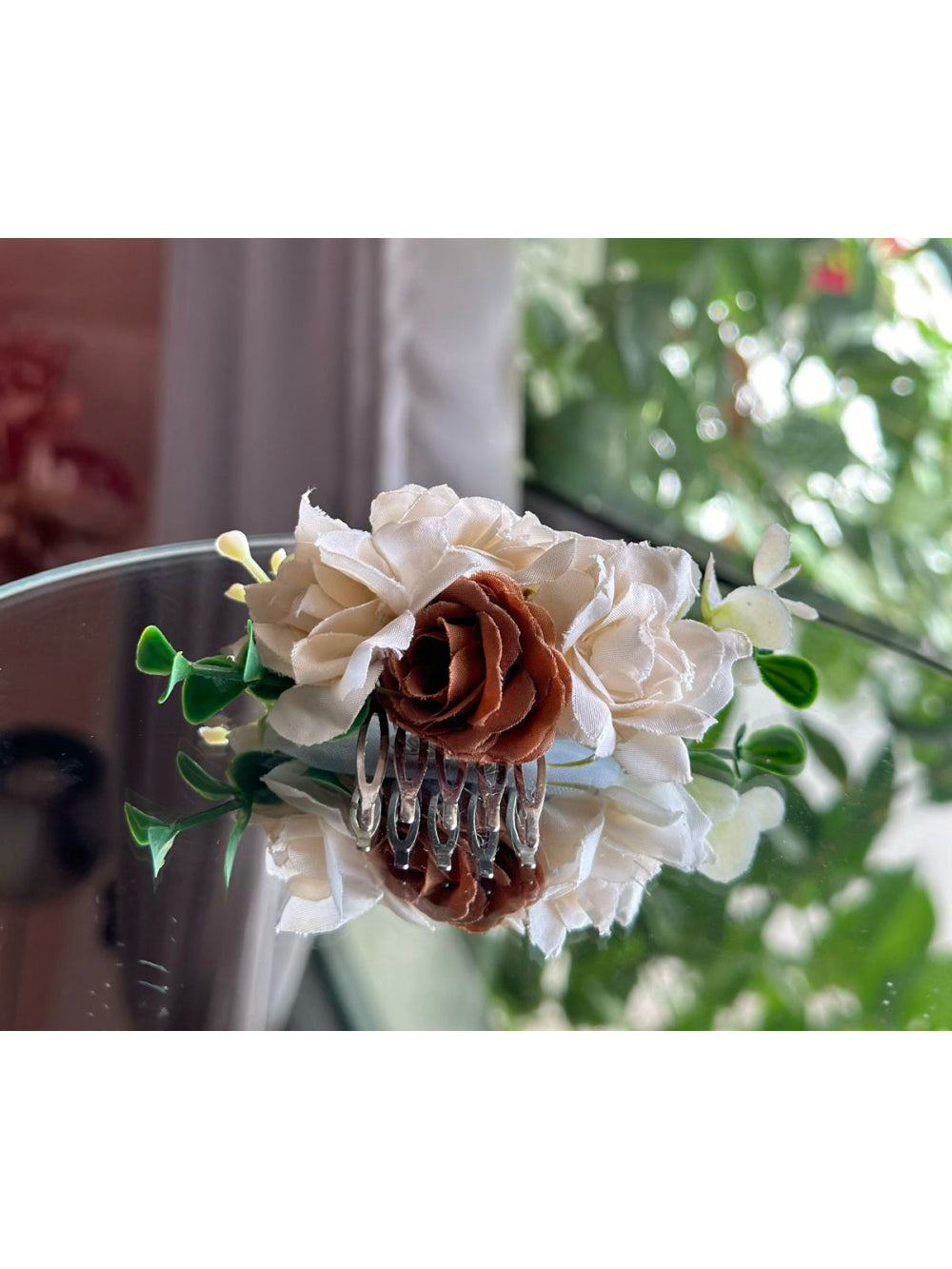 Arranjo de Cabelo Flores Boho Vintage Tons Terrosos Penteado Noivas Madrinhas