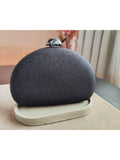 Bolsa Clutch Linho Oval Preta