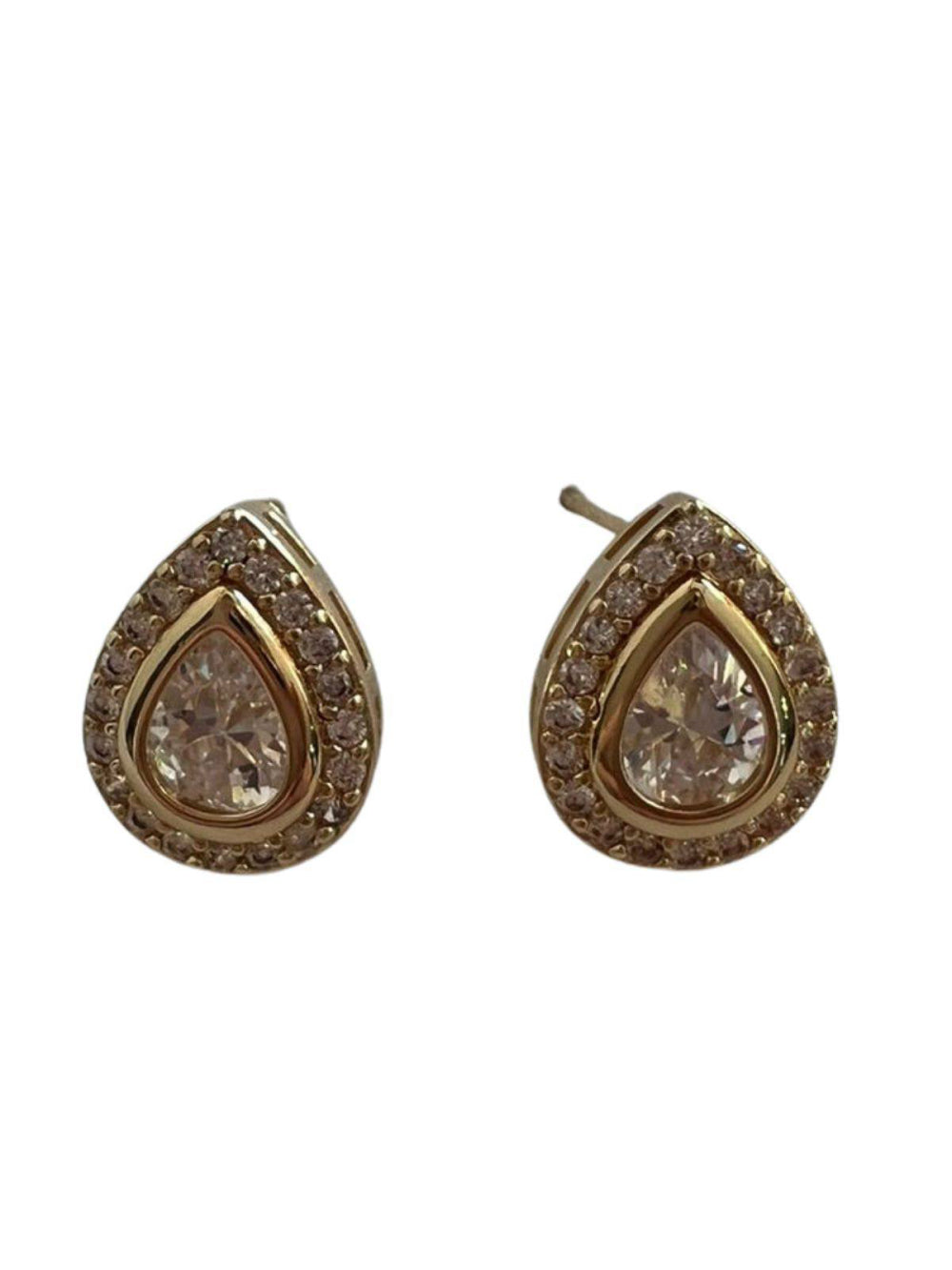 Brinco Gota de Zircônia Cravejada Strass Brilho Festa Noiva