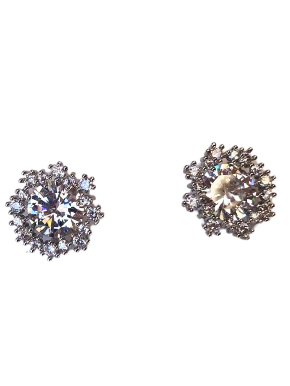 Brinco Flor De Strass Com Zircônia Brilho Festa Noiva