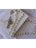 Terço Flores de Strass com Pérolas Noiva Buque Casamento