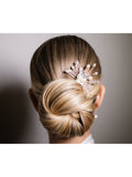 Arranjo Par de Pente Cristais e Pérolas Noiva Penteado
