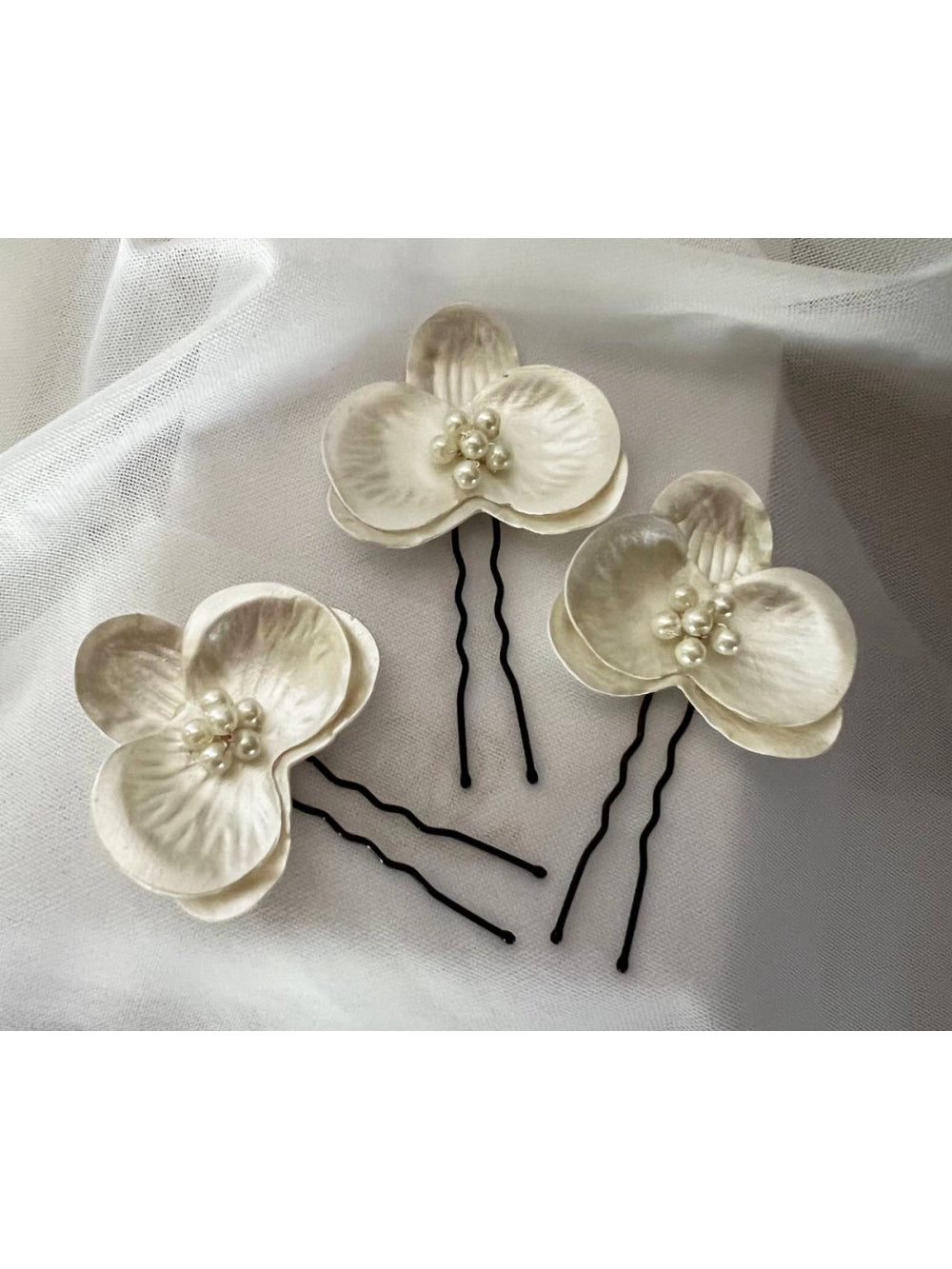 Mini Orquídea Perolada Enfeite Cabelo Grinalda Noivas