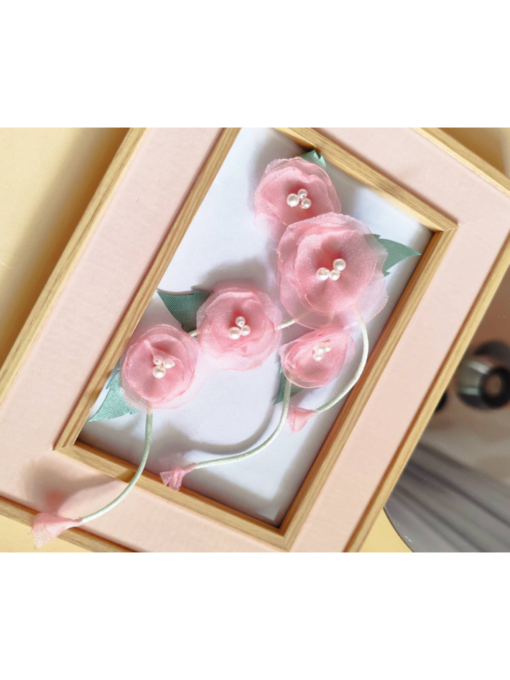 Enfeite Cacho de Flores de Organza Penteado Infantil Daminha