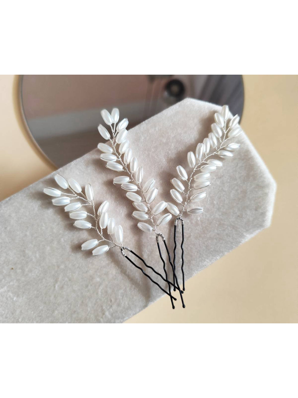 Grinalda Grãos de Pérolas Grampos Penteado Noiva Casamento