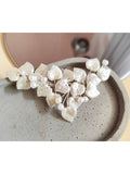 Arranjo Grinalda Folhas Coração de Pérola Penteado Noiva