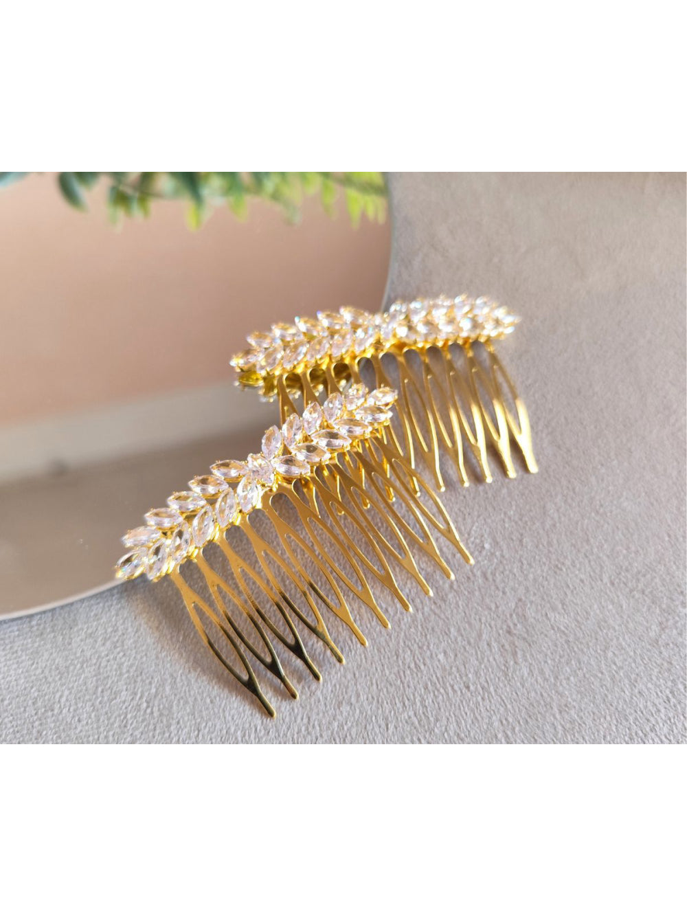 Pente Arranjo de Zircônia Penteado Noiva Grinalda Par