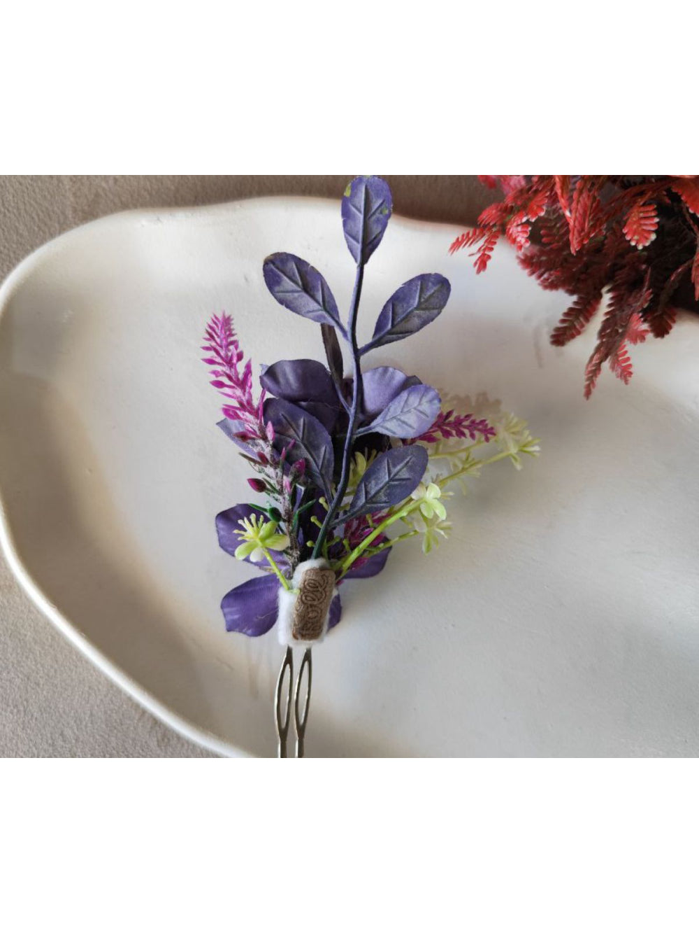 Arranjo de Cabelo para Noivas Grinalda Flor Lavanda