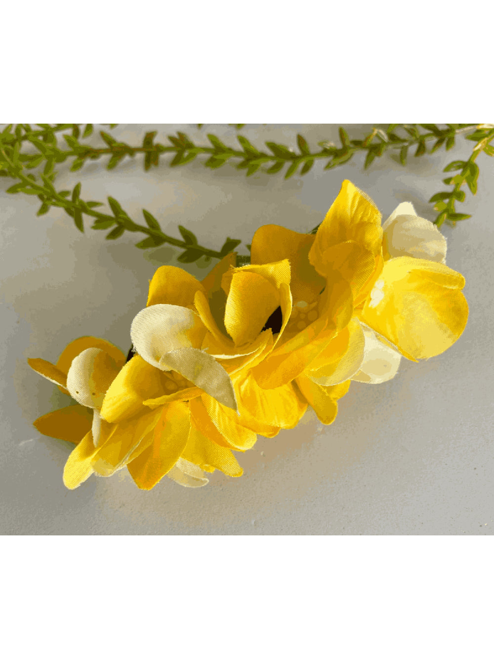 Arranjo Flor de Cabelo Grinalda Amarela para Dama de Honra