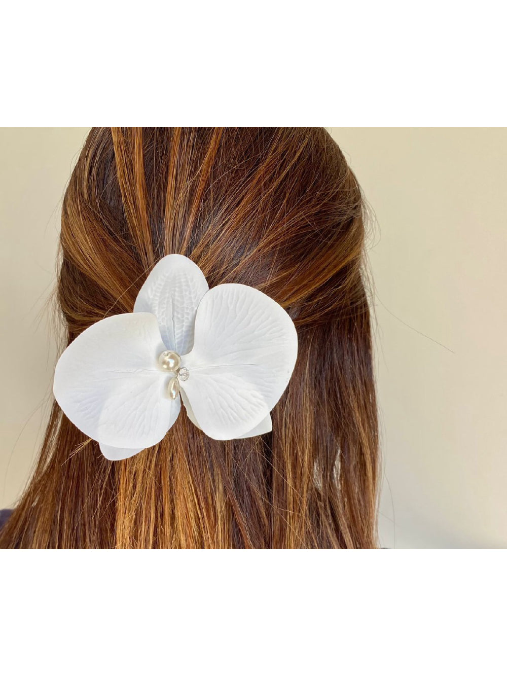 Orquídea Branca Luxo Arranjo Grinalda Flor de Cabelo Noiva