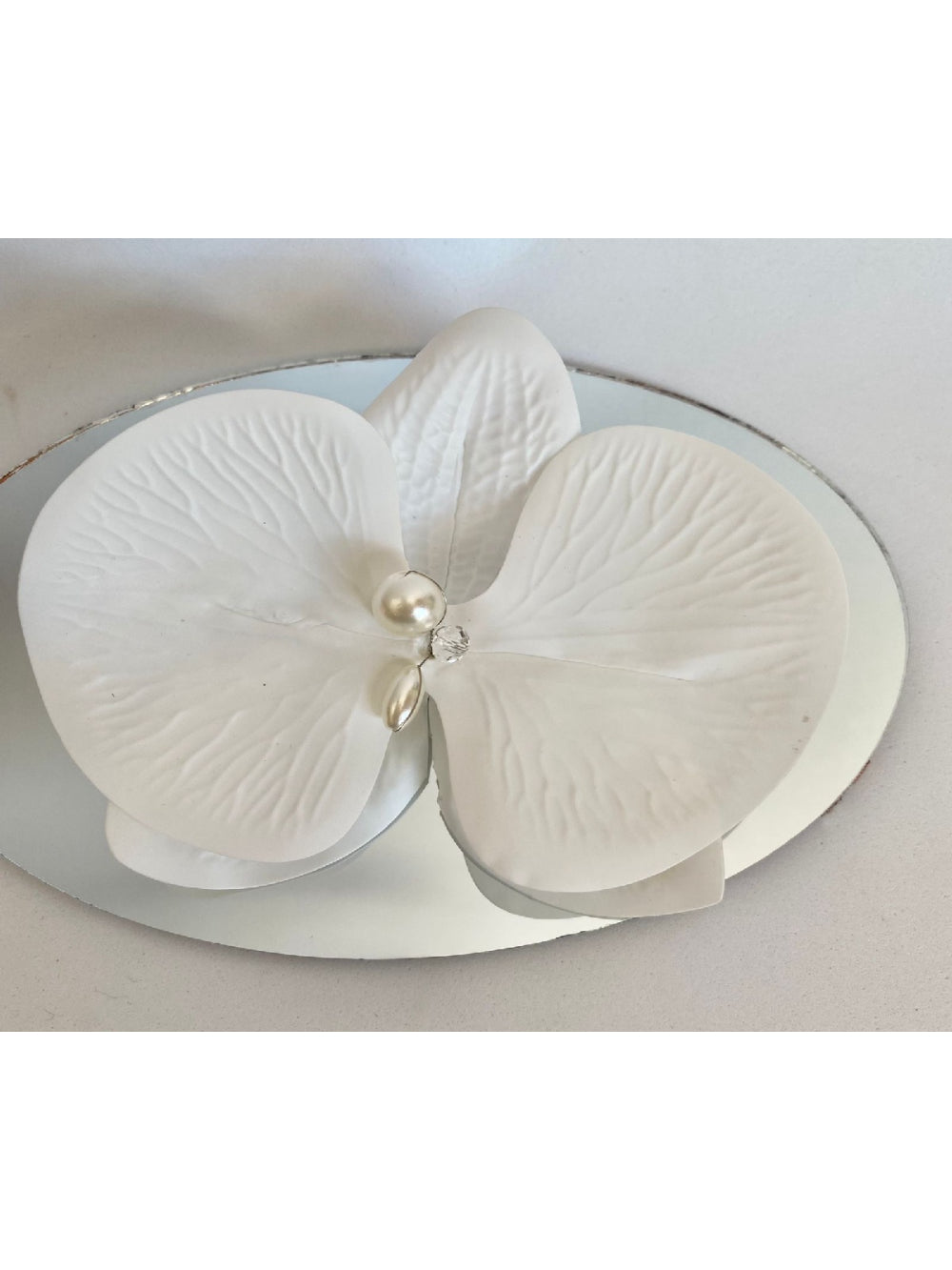 Orquídea Branca Luxo Arranjo Grinalda Flor de Cabelo Noiva