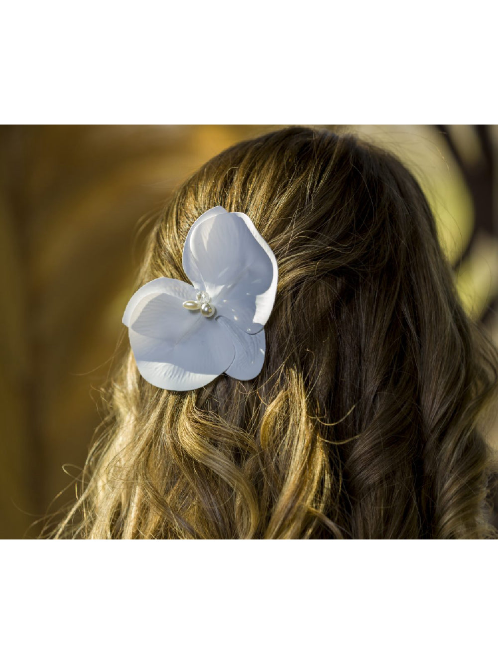 Orquídea Branca Luxo Arranjo Grinalda Flor de Cabelo Noiva