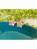 Brinco Flor de Zircônia Dourado Bijuteria Daminhas Festas
