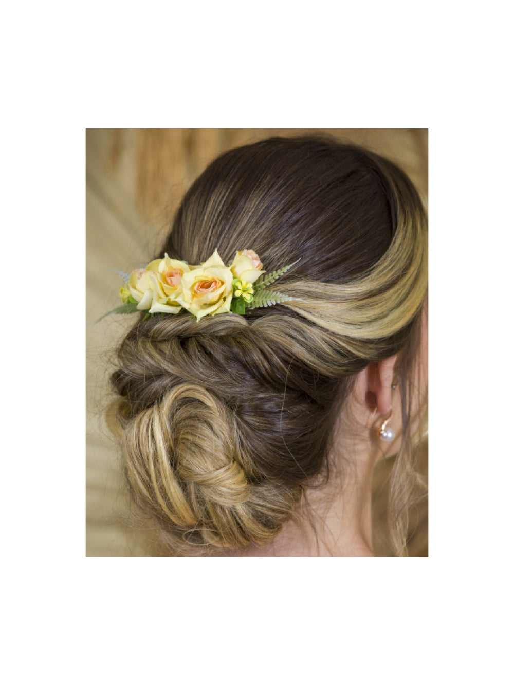 Arranjo Flores de Cabelo Grinalda Amarela Daminhas Noivas