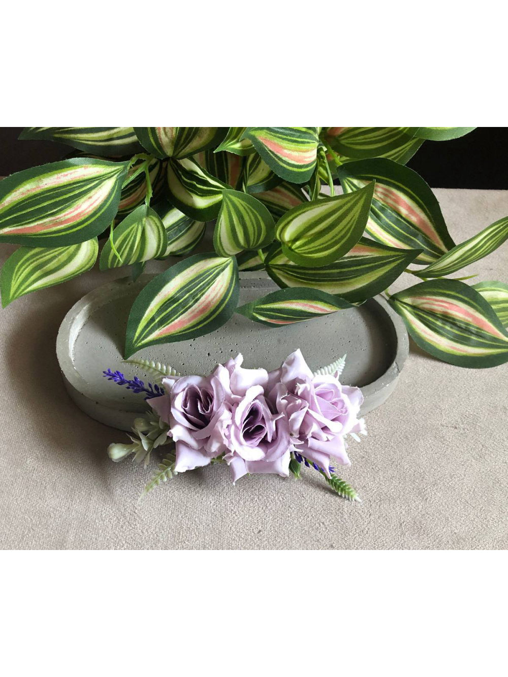 Arranjo Flores de Cabelo Grinalda Lavanda Daminhas Noivas