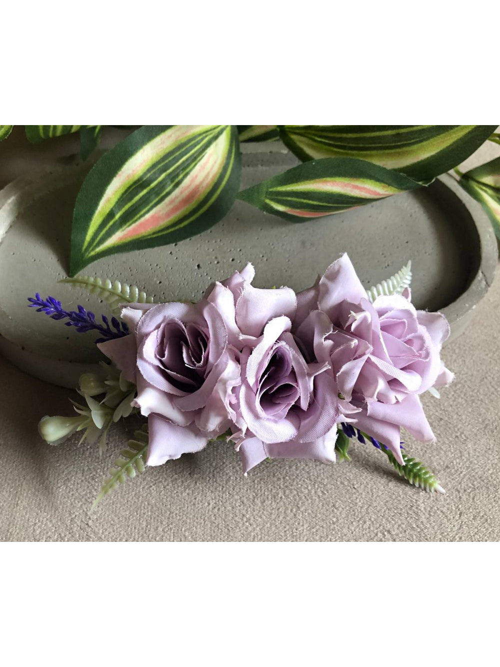 Arranjo Flores de Cabelo Grinalda Lavanda Daminhas Noivas