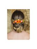 Arranjo Flores de Cabelo Grinalda Laranja Daminhas Noivas