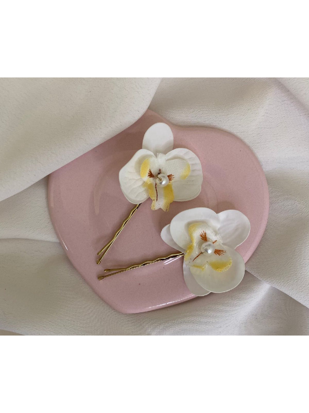 Par de Enfeite de Cabelo para Noivas Orquídeas Pin Praia
