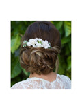 Arranjo de Cabelo Grinalda de Rosas Off White para Noivas Boho