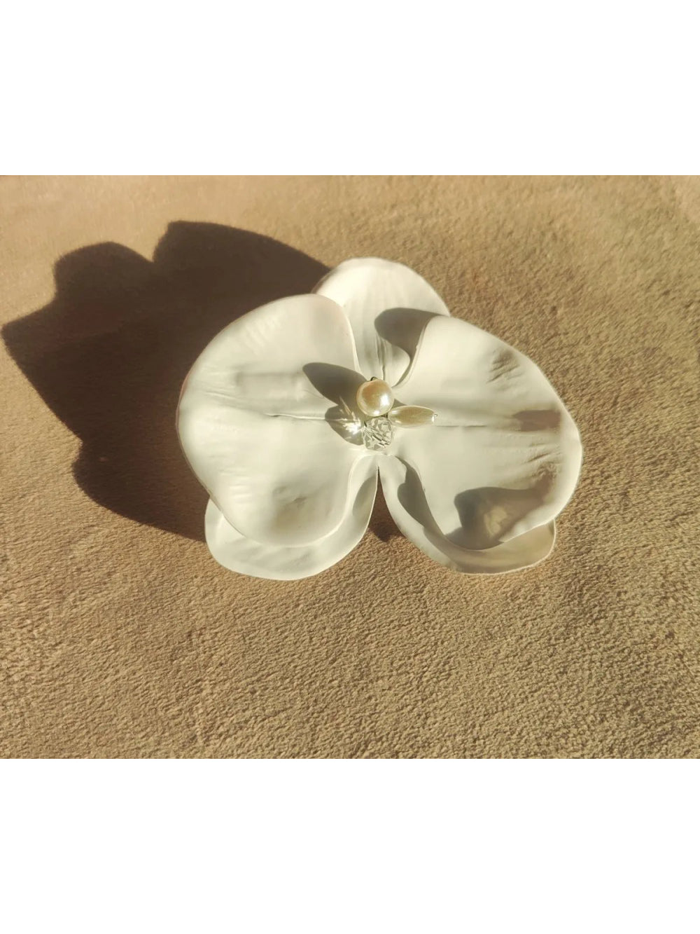 Orquídea Branca Pequena Grinalda Flor de Cabelo Noiva