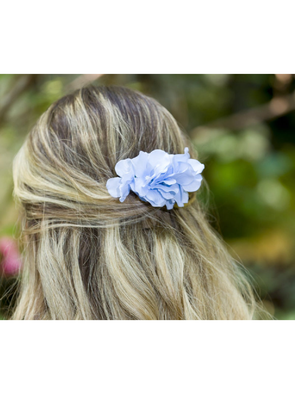 Arranjo Flor de Cabelo de Hortências Azuis Dama de Honra