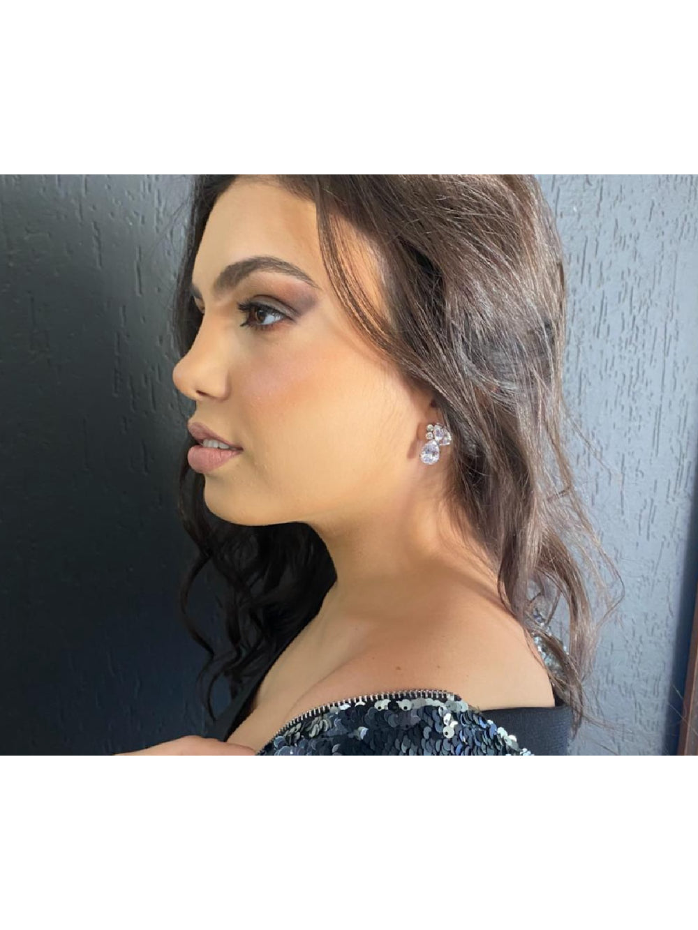 Brinco 2 Gotas de Zircônia Prata Semijoia Noivas Casamento