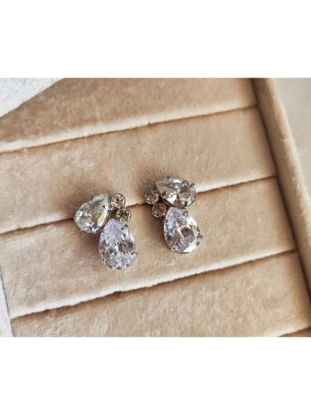 Brinco 2 Gotas de Zircônia Prata Semijoia Noivas Casamento