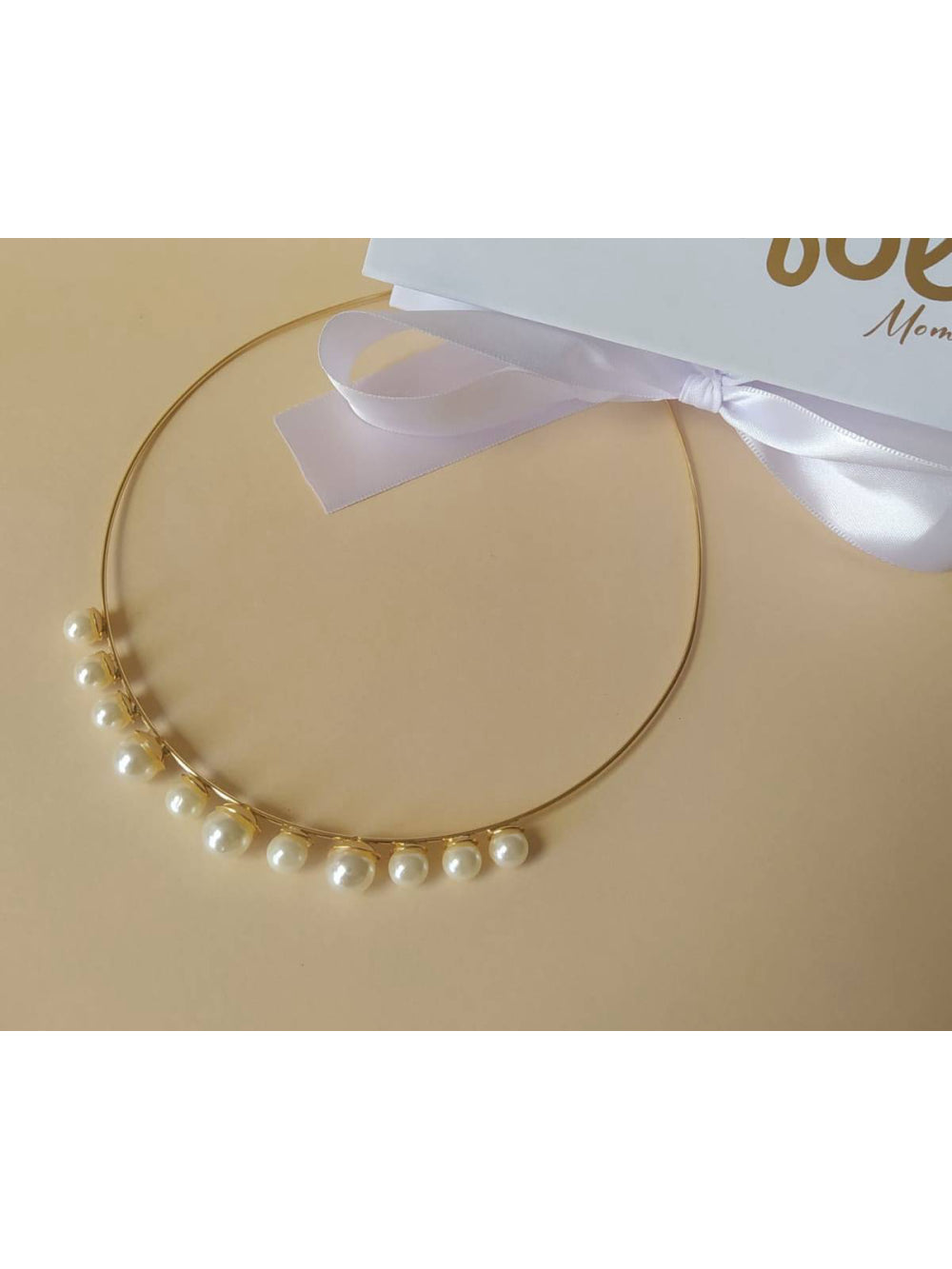 Tiara Coroa com Pérolas Delicada Semijoia Daminha