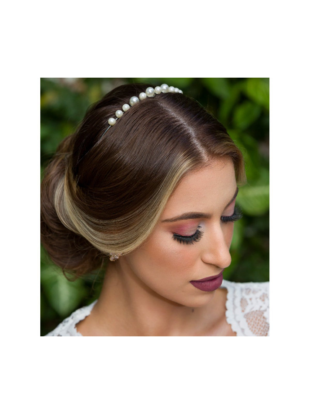 Tiara Coroa com Pérolas Delicada Semijoia Daminha
