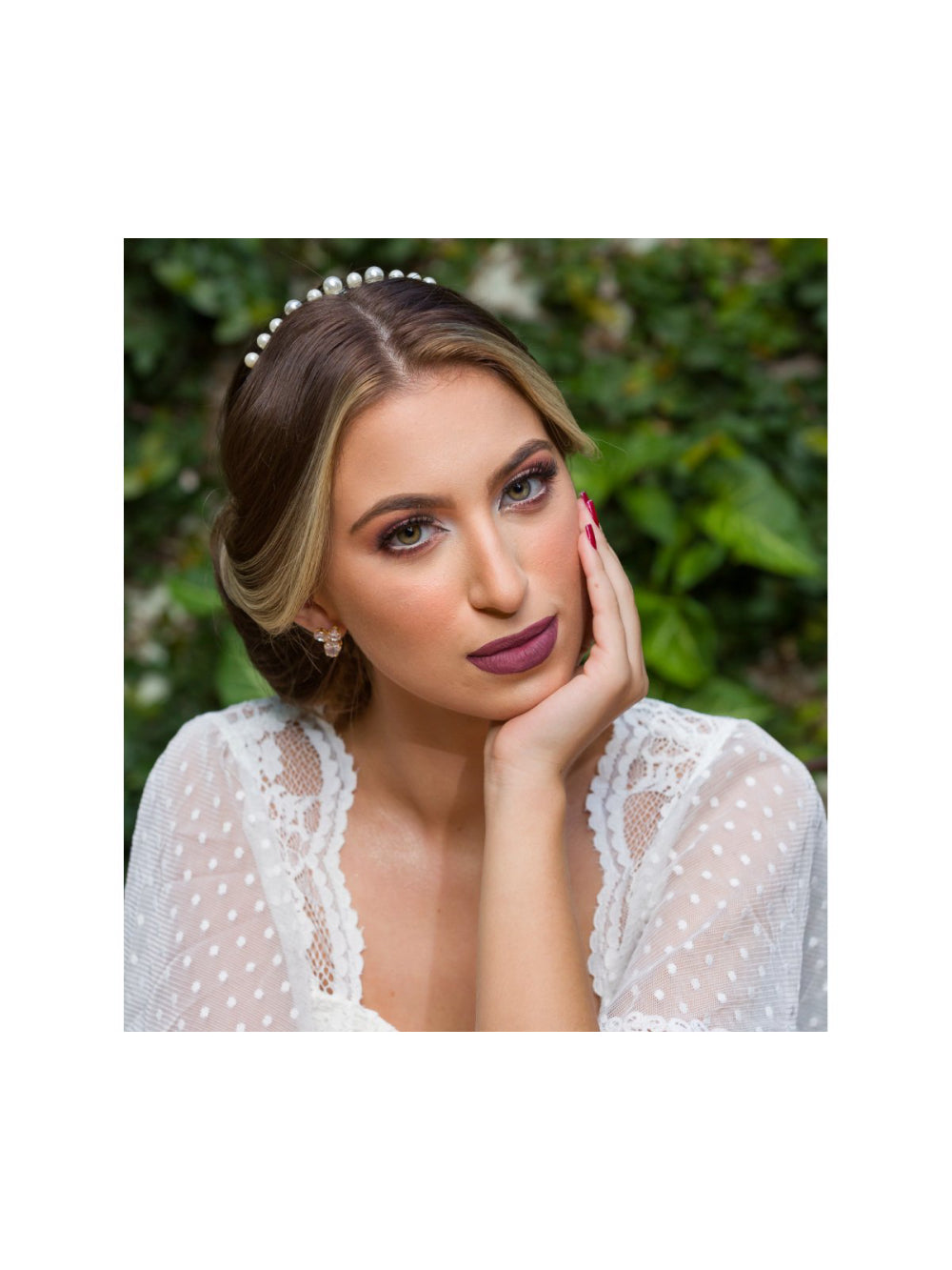 Tiara Coroa com Pérolas Delicada Semijoia Daminha