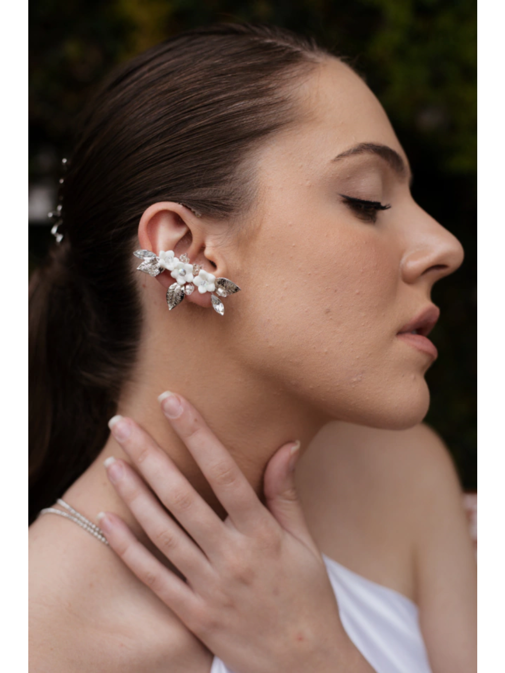 Brinco de Noiva e Festa Earcuff Floral Hera