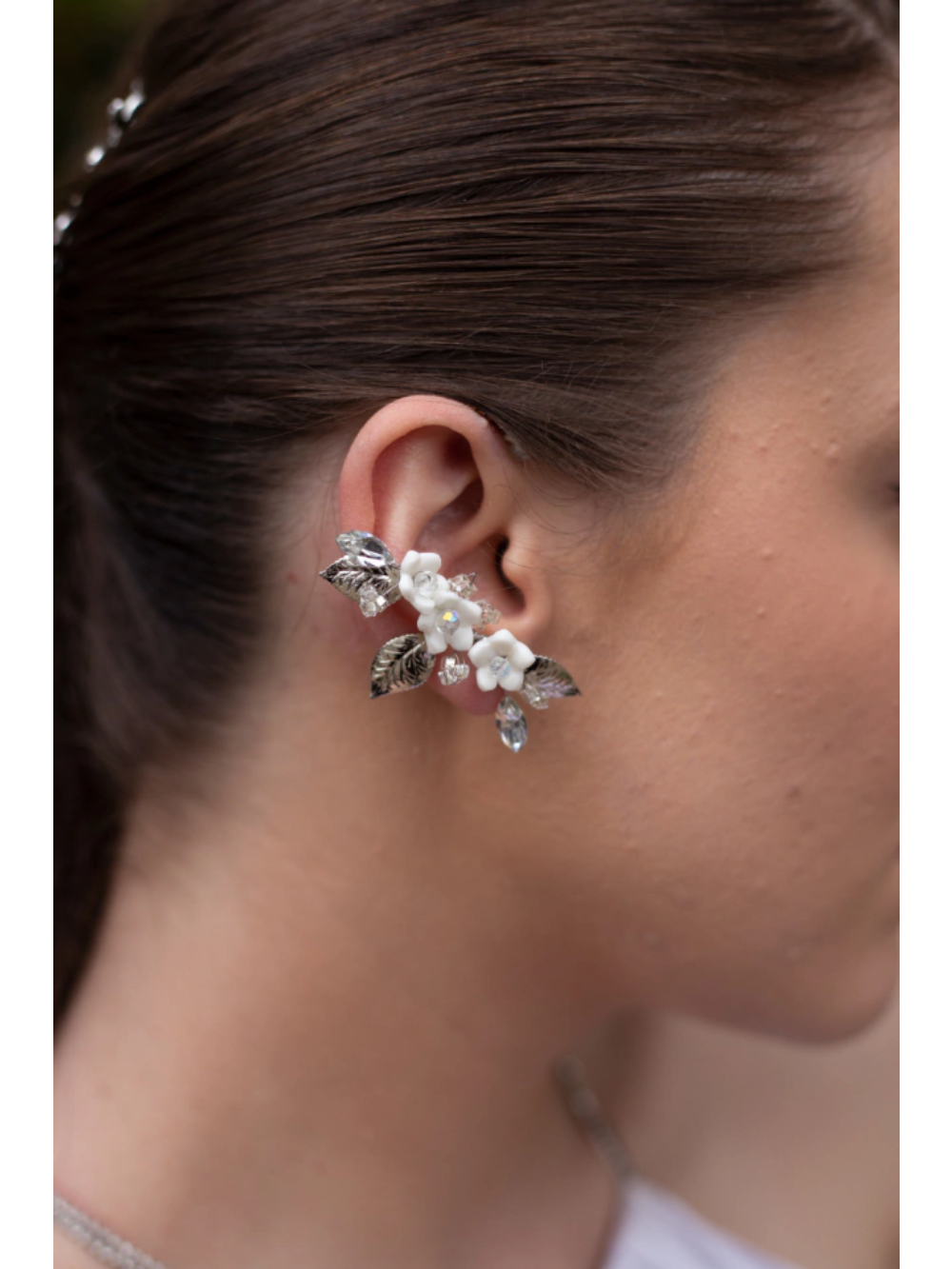 Brinco de Noiva e Festa Earcuff Floral Hera
