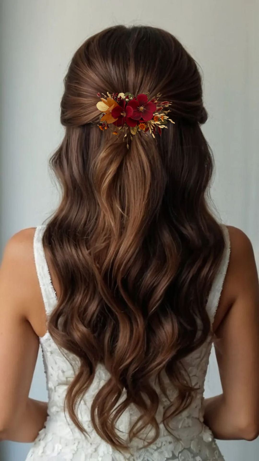 Mini Presilha Floral Marsala Fulnanas de Tal